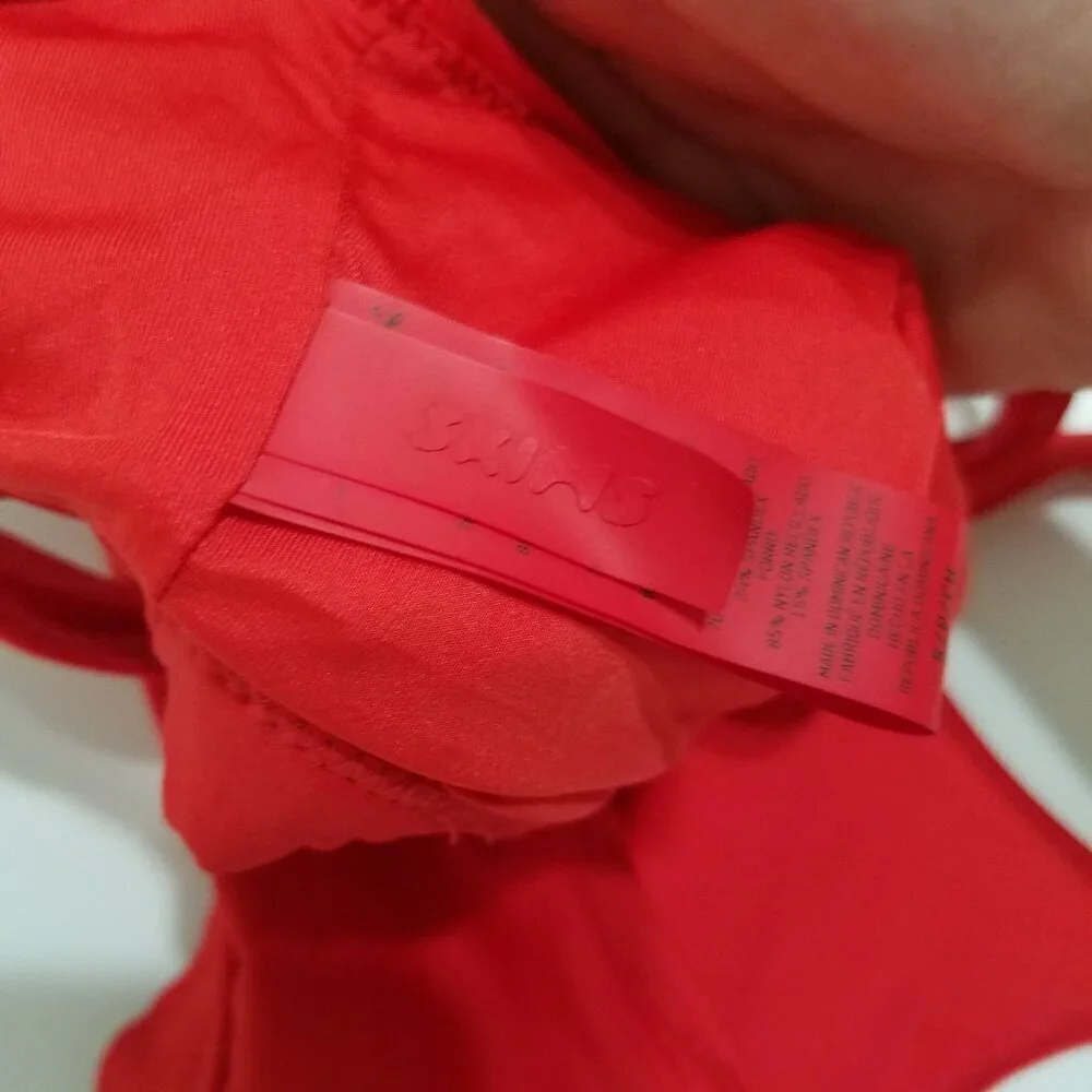 SKIMS Tank Bikini Top Unlined Red Size S